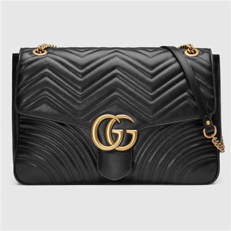 gucci black marmont|gucci marmont large shoulder bag.